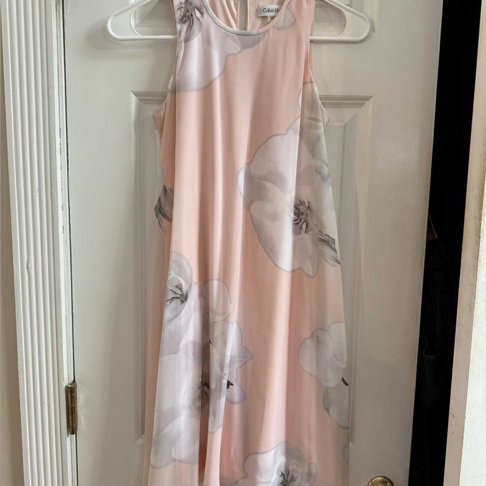 Calvin Klein light Pink and Cream Dress